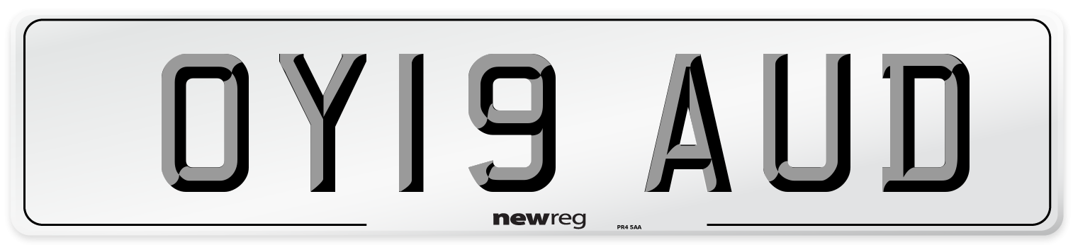 OY19 AUD Number Plate from New Reg